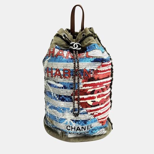 Chanel Khaki Fabric Cuban Backpack - Chanel - Modalova