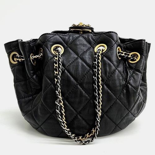 Chanel Black Leather Bucket Tote Bag - Chanel - Modalova