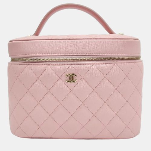 Chanel Light Pink Caviar Leather Vanity Case - Chanel - Modalova