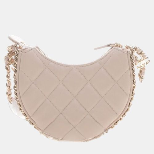 Chanel Light Beige Leather Mini Hobo Bag - Chanel - Modalova