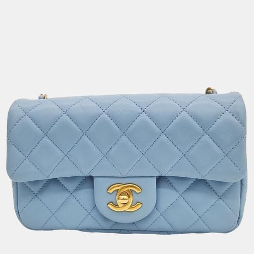 Chanel Sky Blue Lambskin Leather Pearl Crush Mini Flap Bag - Chanel - Modalova