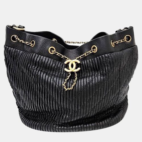 Chanel Leather Black Drawstring Bucket Bag - Chanel - Modalova