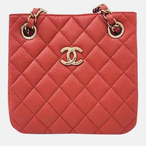 Chanel Red Caviar Leather Classic Mini Bucket Bag - Chanel - Modalova