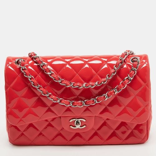 Chanel Red Quilted Patent Leather Jumbo Classic Double Flap Bag - Chanel - Modalova