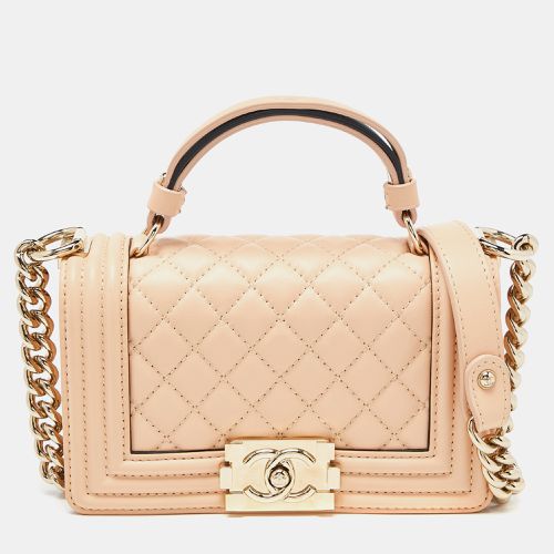 Chanel Beige Quilted Leather Small Boy Top Handle Bag - Chanel - Modalova