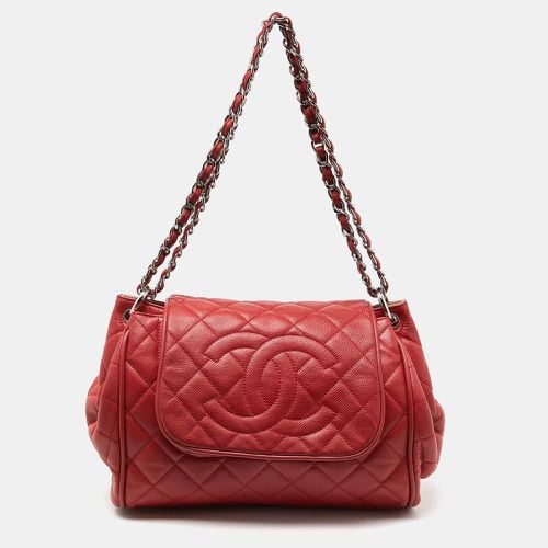 Chanel Red Quilted Caviar Leather Timeless Accordion Flap Bag - Chanel - Modalova