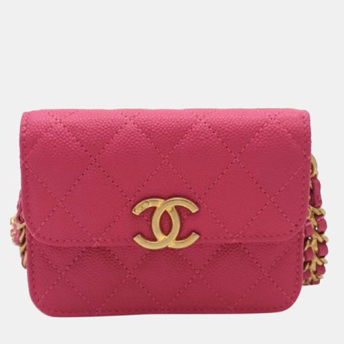 Chanel Pink Caviar Chain Melodie Card Wallet - Chanel - Modalova