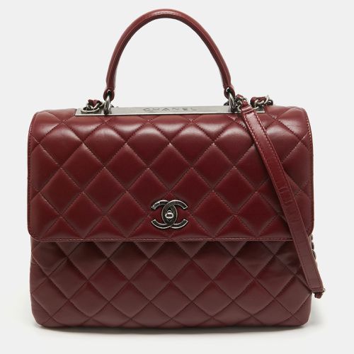 Chanel Dark Red Quilted Leather Large Trendy CC Top Handle Bag - Chanel - Modalova