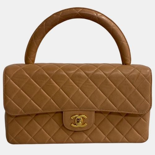 Chanel Brown Leather CC Matelasse Top Handle Bag - Chanel - Modalova