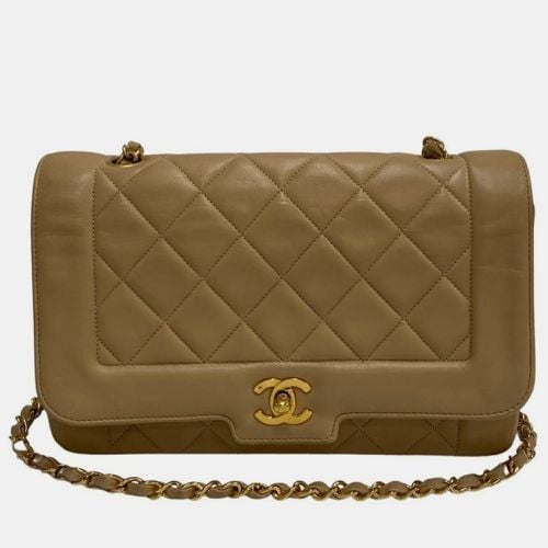 Chanel Beige Leather Vintage Diana Shoulder Bag - Chanel - Modalova