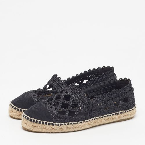 Interlocking CC Size 39 Canvas and Raffia Espadrille Flats - Chanel - Modalova
