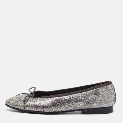 Size 37.5 Python Embossed Leather Ballet Flats - Chanel - Modalova