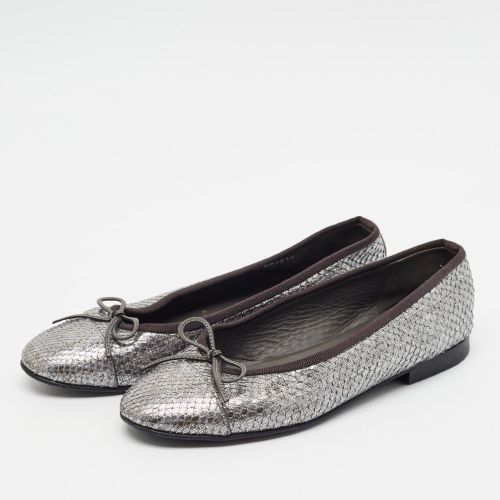 Size 37.5 Python Embossed Leather Ballet Flats - Chanel - Modalova