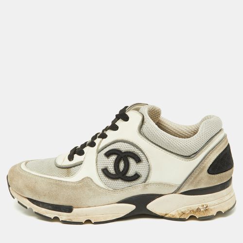 Chanel Tricolor Suede, Leather and Mesh CC Low Top Sneakers Size 38 - Chanel - Modalova