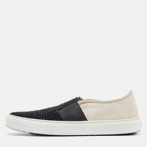 Chanel Black/Light Grey Woven Canvas and Suede Slip On Sneakers Size 37 - Chanel - Modalova