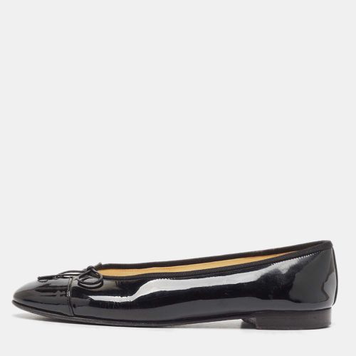 Chanel Black Patent CC Cap Toe Ballet Flats Size 37 - Chanel - Modalova