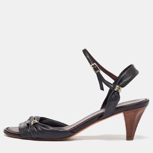 Chanel Black Leather Ankle Strap Sandals Size 40.5 - Chanel - Modalova