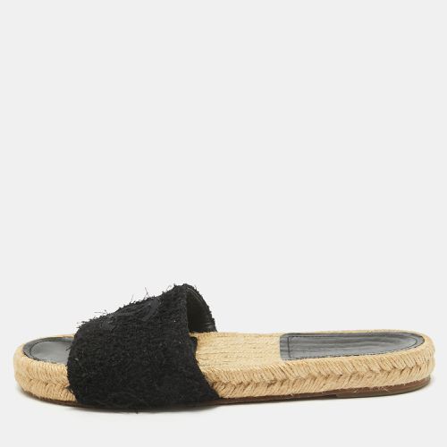 Chanel Black Tweed Flat Slides Size 38 - Chanel - Modalova