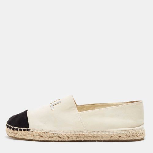 Chanel Cream/Black Velvet Espadrille Flats Size 40 - Chanel - Modalova