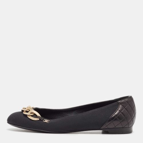 Chanel Black Fabric and Quilted Leather CC Chain Detail Ballet Flats Size 36 - Chanel - Modalova