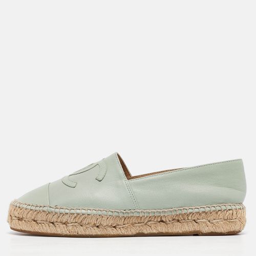 Chanel Green Leather CC Espadrille Flats Size 36 - Chanel - Modalova