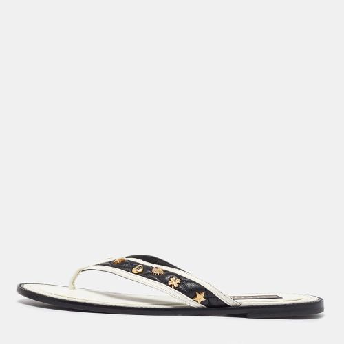 Chanel Black/White Leather Thong Sandals Size 41 - Chanel - Modalova