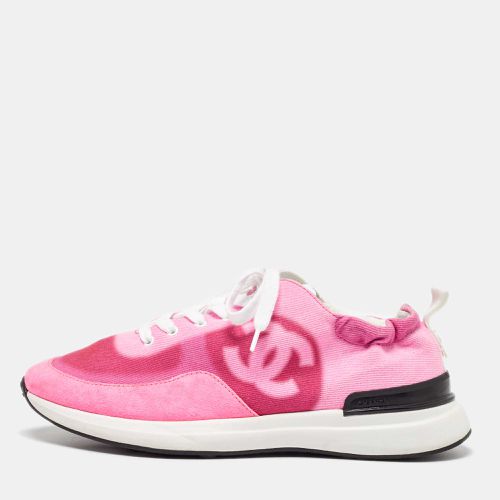 Chanel Pink Fabric and Suede Interlocking CC Low Top Sneakers Size 40 - Chanel - Modalova