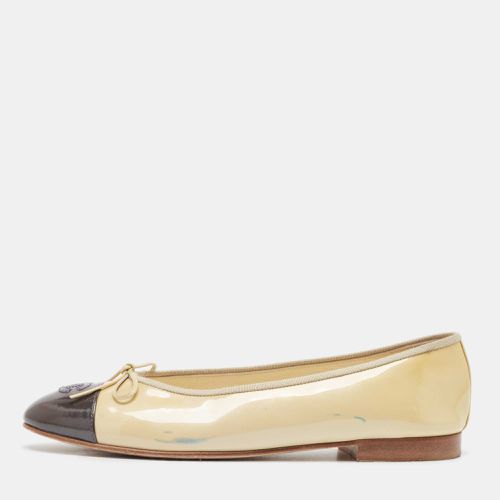 Chanel Beige/Black Patent Leather CC Ballet Flats Size 42 - Chanel - Modalova