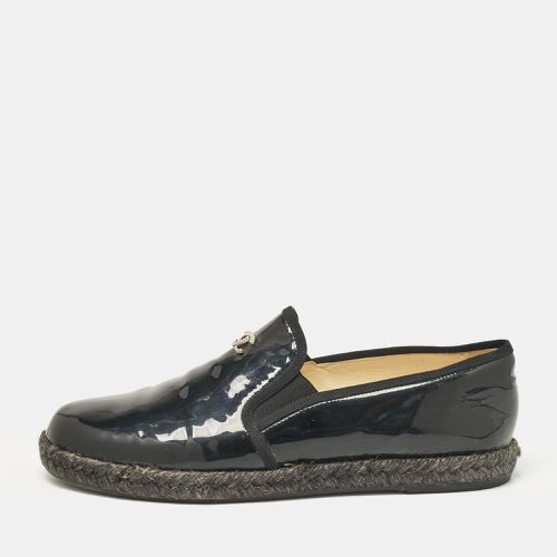 Chanel Black Patent Leather CC Espadrille Loafers Size 39 - Chanel - Modalova