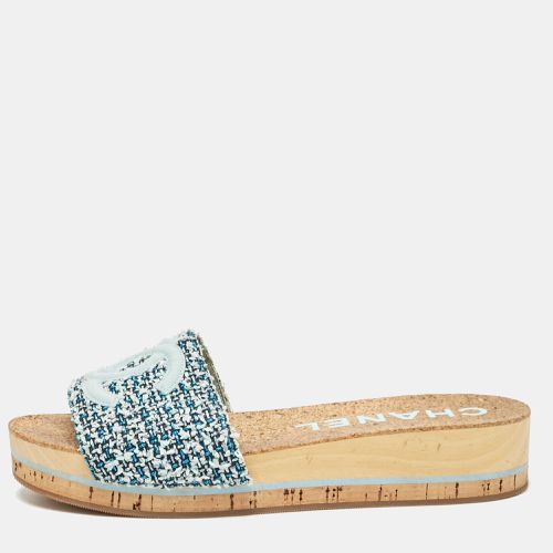 Chanel Blue Tweed CC Platform Slides Size 41 - Chanel - Modalova