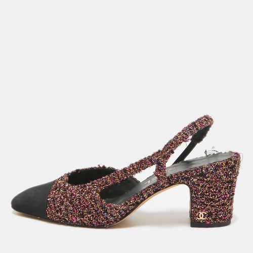 Chanel Multicolor Tweed CC Slingback Sandals Size 37.5 - Chanel - Modalova