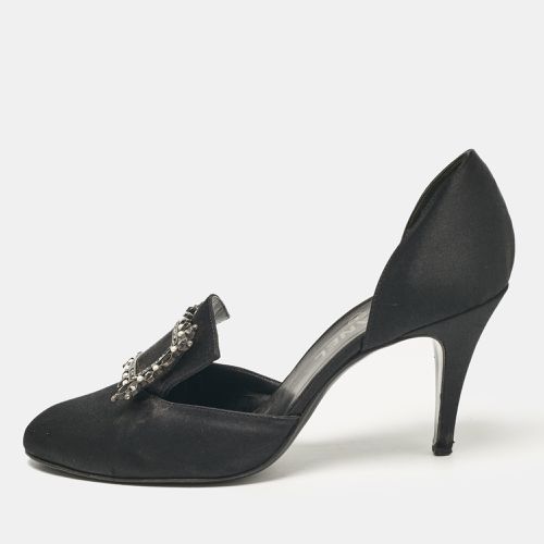 Chanel Black Satin Buckle Detail D'orsay Pumps Size 39 - Chanel - Modalova