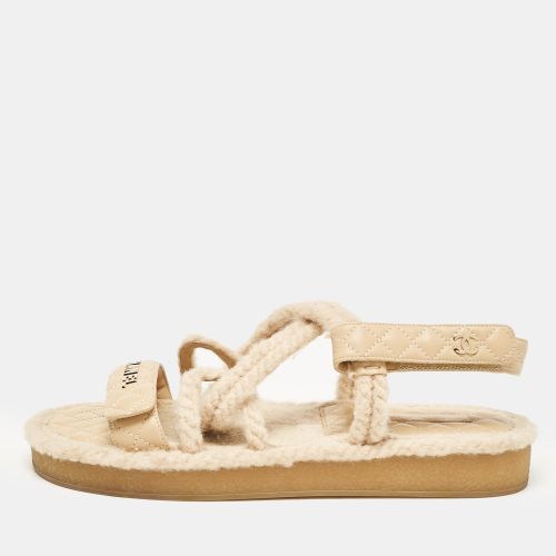 Chanel Beige Quilted Leather and Rope Dad Sandals Size 42 - Chanel - Modalova