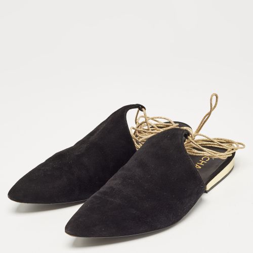 Suede Ankle Wrap Flat Mules Size 39 - Chanel - Modalova