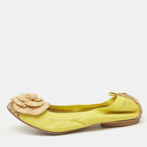 Chanel Yellow/Brown Cork and Leather Ballet Flats Size 39 - Chanel - Modalova