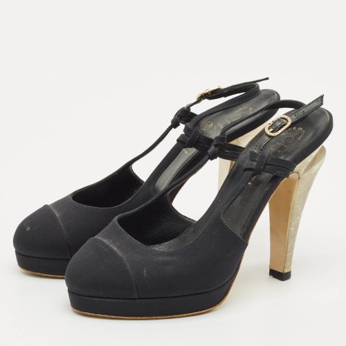 Canvas CC Cap Toe Slingback Pumps Size 37 - Chanel - Modalova