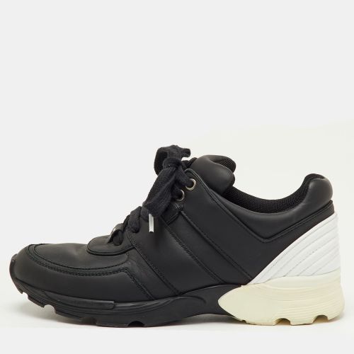 Chanel Black/White Leather CC Low Top Sneakers Size 36 - Chanel - Modalova