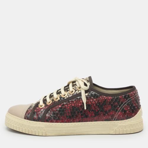 Size 38.5 Leather and Python Leather Low Top Sneakers - Chanel - Modalova