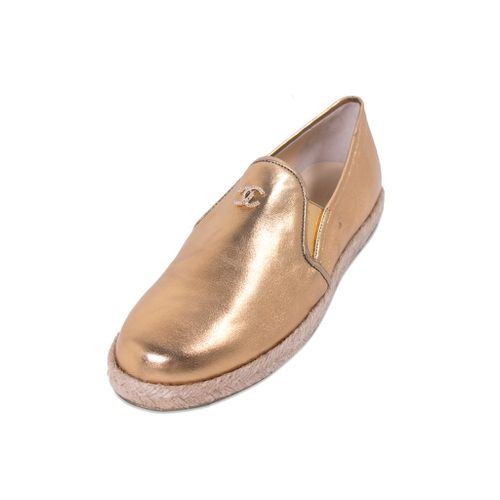 Chanel Metallic Gold Leather Espadrilles EU 39 - Chanel - Modalova