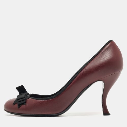 Chanel Brown/Black Leather and Fabric CC Bow Pumps Size 39 - Chanel - Modalova