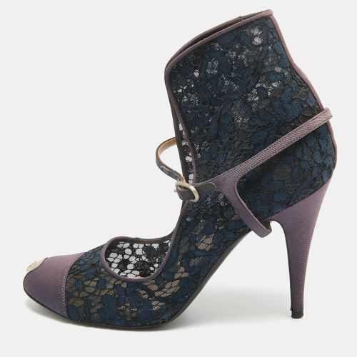 Chanel Purple/Blue Mesh and Canvas Ankle Strap Pumps Size 40 - Chanel - Modalova