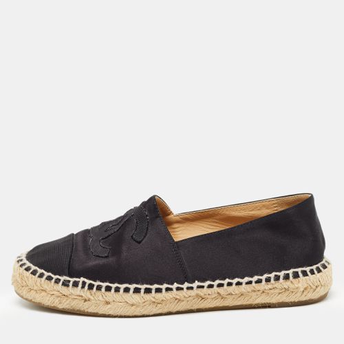 Chanel Black Satin and Canvas CC Espadrille Flats Size 35 - Chanel - Modalova