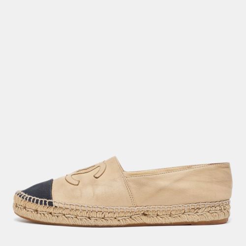 Chanel Beige/Black Canvas and Leather CC Espadrille Flats Size 41 - Chanel - Modalova