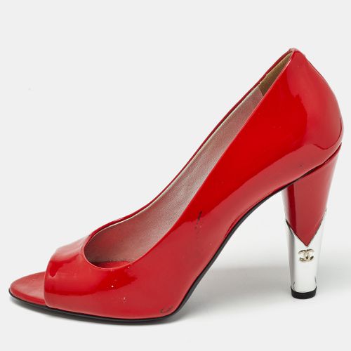 Chanel Red Patent Peep Toe Pumps Size 40 - Chanel - Modalova