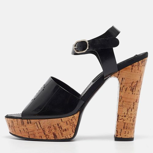 Chanel Black Jelly CC Cork Platform Ankle Strap Sandals Size 39 - Chanel - Modalova