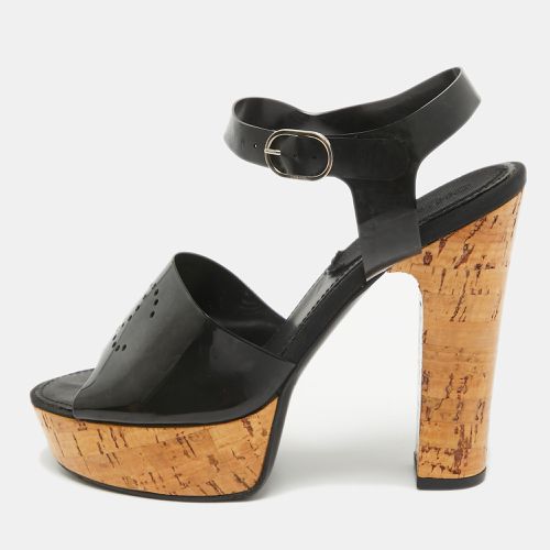 Chanel Black Jelly Cork Platform Ankle Strap Sandals Size 37.5 - Chanel - Modalova