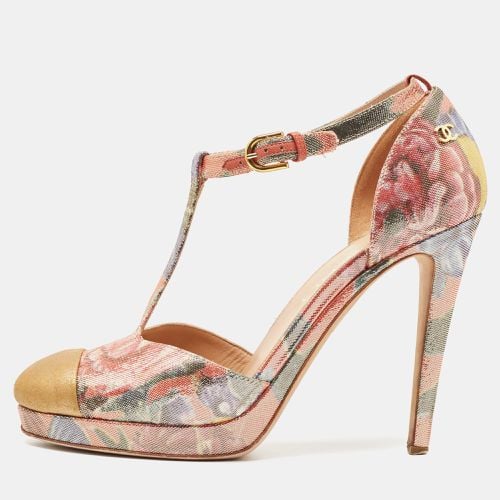 Chanel Multicolor Lurex Fabric and Leather Mary Jane Pumps Size 37.5 - Chanel - Modalova