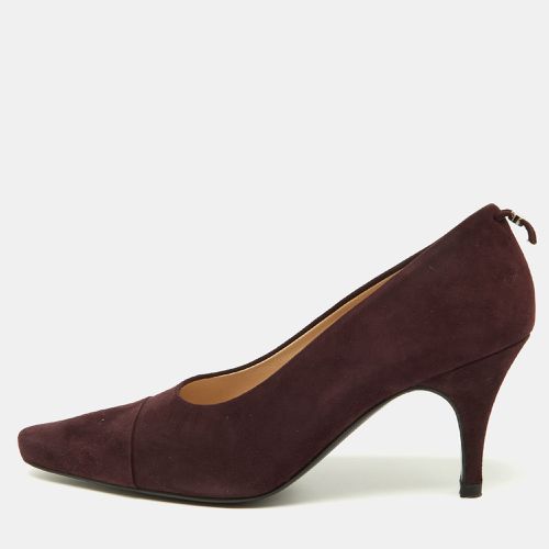 Chanel Dark Plum Suede Cap Toe Pumps Size 37.5 - Chanel - Modalova