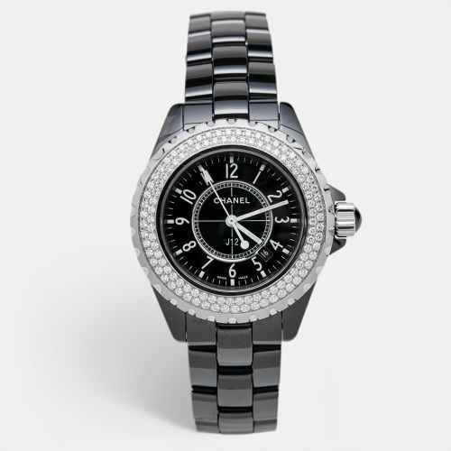 Chanel Black Ceramic Stainless Steel Diamond J12 H0949 Women's Wristwatch 33 mm - Chanel - Modalova