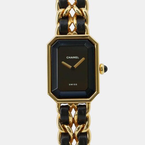 Chanel Gold Plated Leather Black Dial Premiere Watch 20 mm - Chanel - Modalova